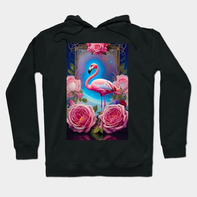 Flamingo Art Nouveau Hoodie by ERArts